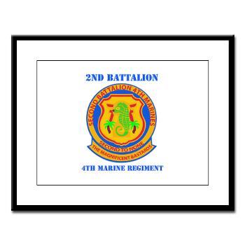 2B4M - M01 - 02 - 2nd Battalion 4th Marines with Text - Large Framed Print - Click Image to Close